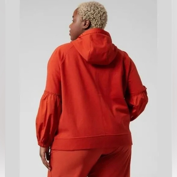 ATHLETA On My Way Triumph Zip-Up Hoodie Organic Cotton Orange Rust Size 3X - Picture 2 of 15